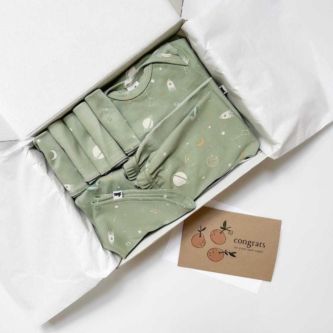 Bamboo Baby Capsule Gift Box - Outer Space & Sage-2