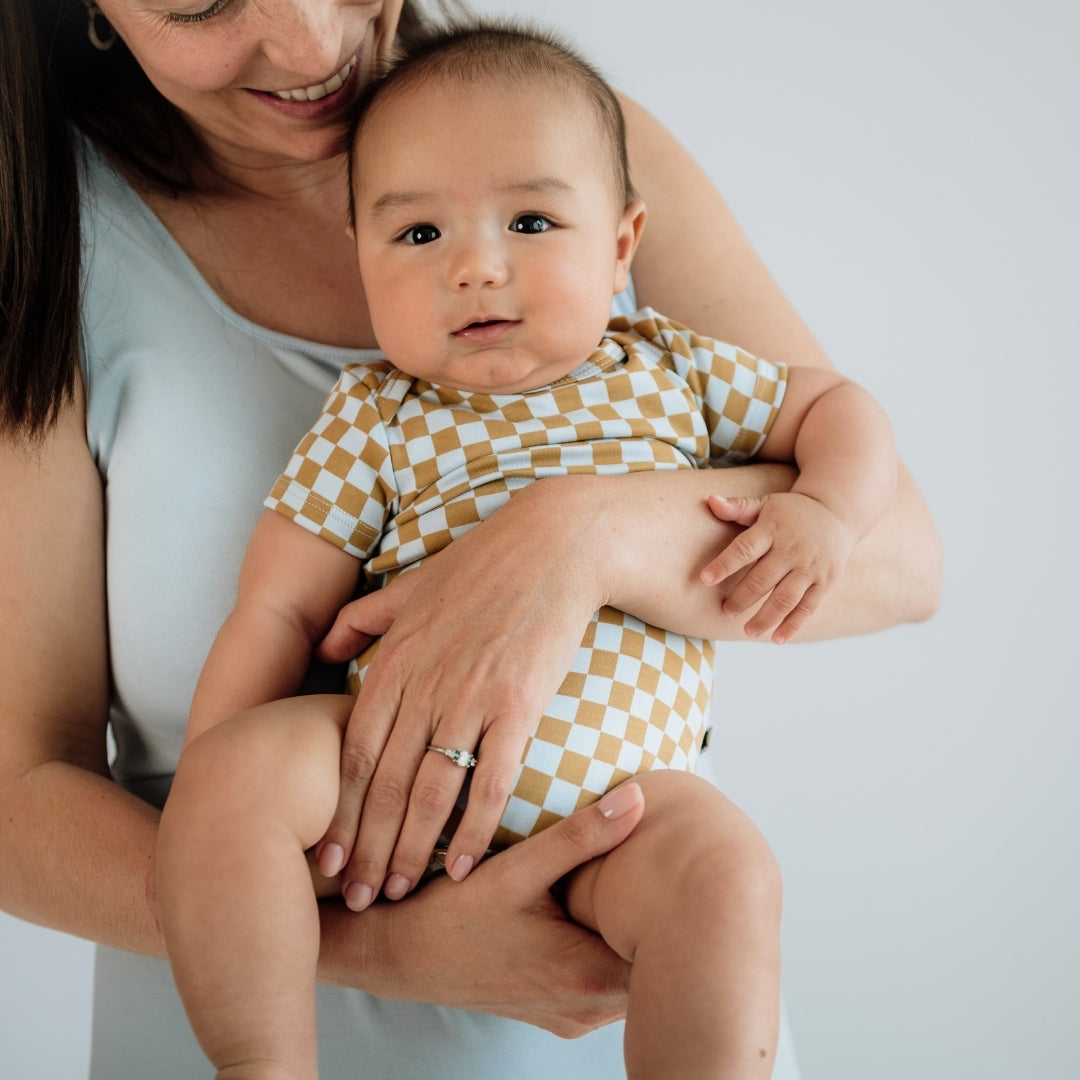Bamboo Baby Capsule Gift Box - Blue Checkers & Powder Blue-2