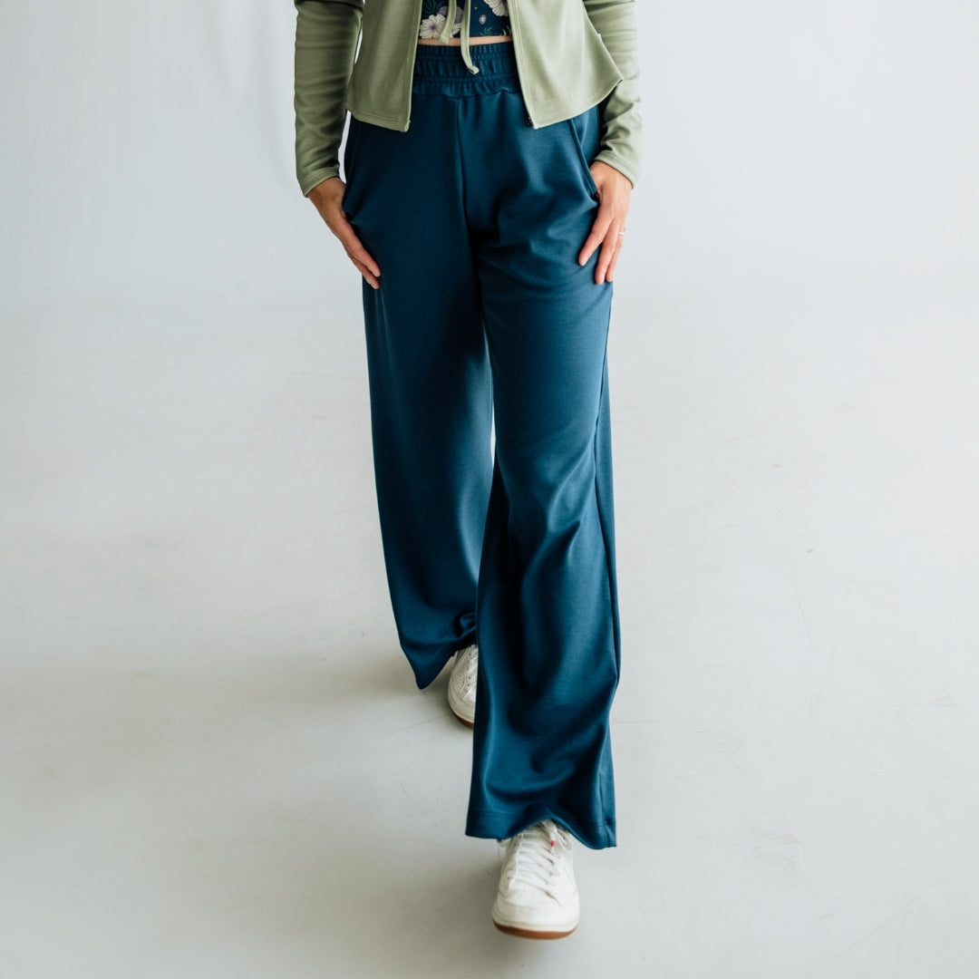 Ladies Bamboo Wide Leg Pants-1