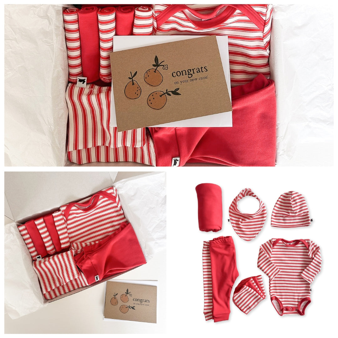 Bamboo Baby Capsule Gift Box - Berry Stripe & Berry-0