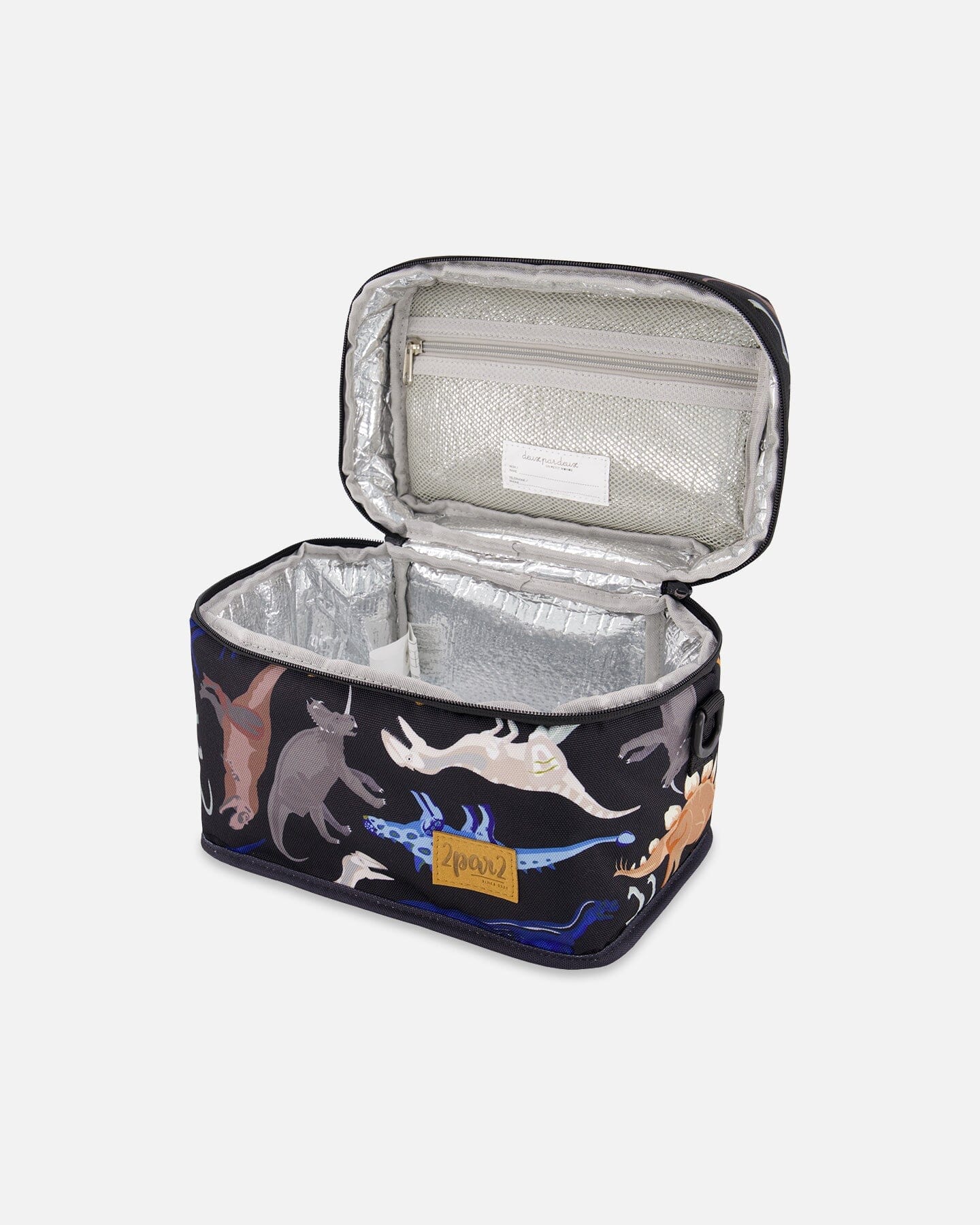 Lunch Box Black Dinosaur Print-2