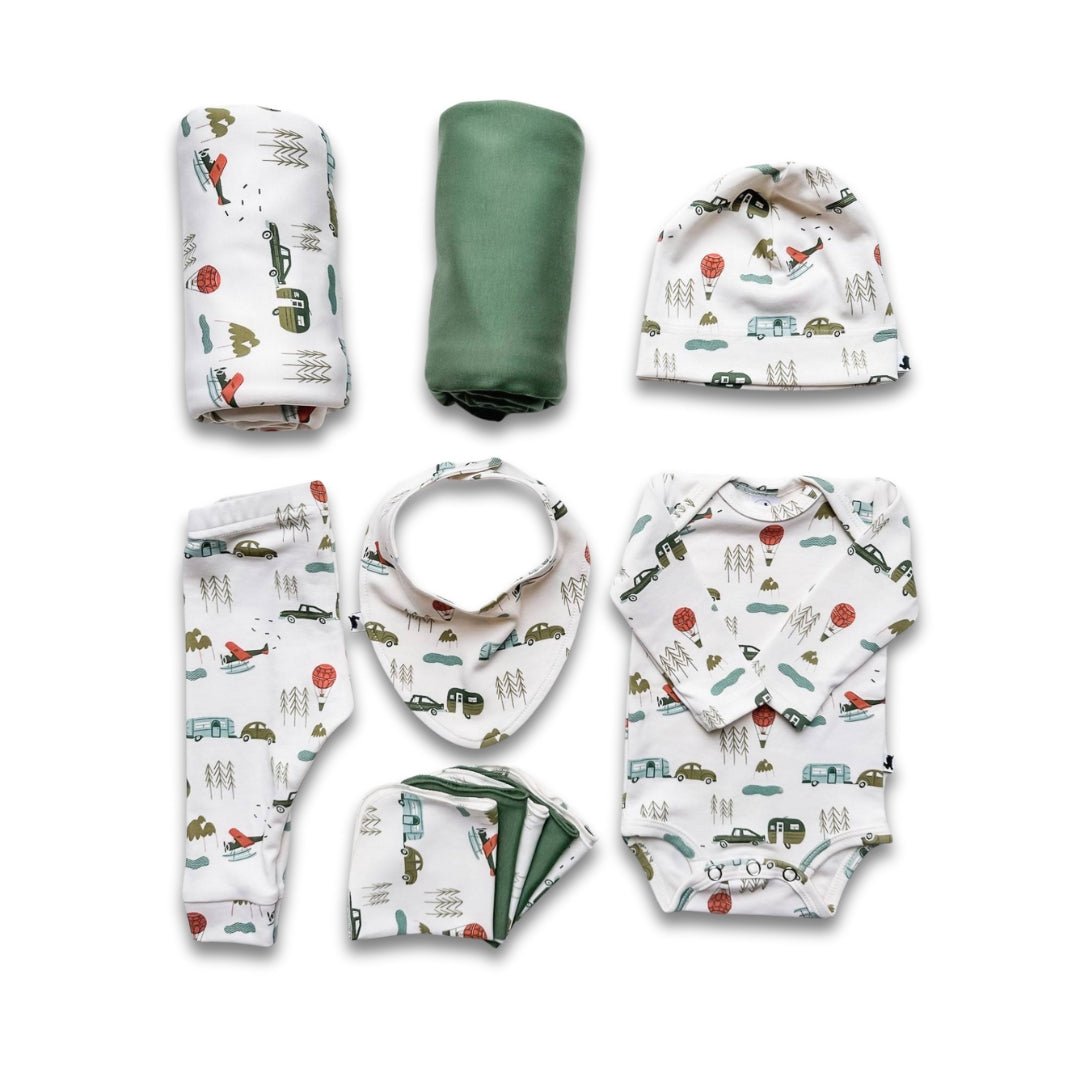 Bamboo Baby Capsule Gift Box - Travel & Leaf Green-1