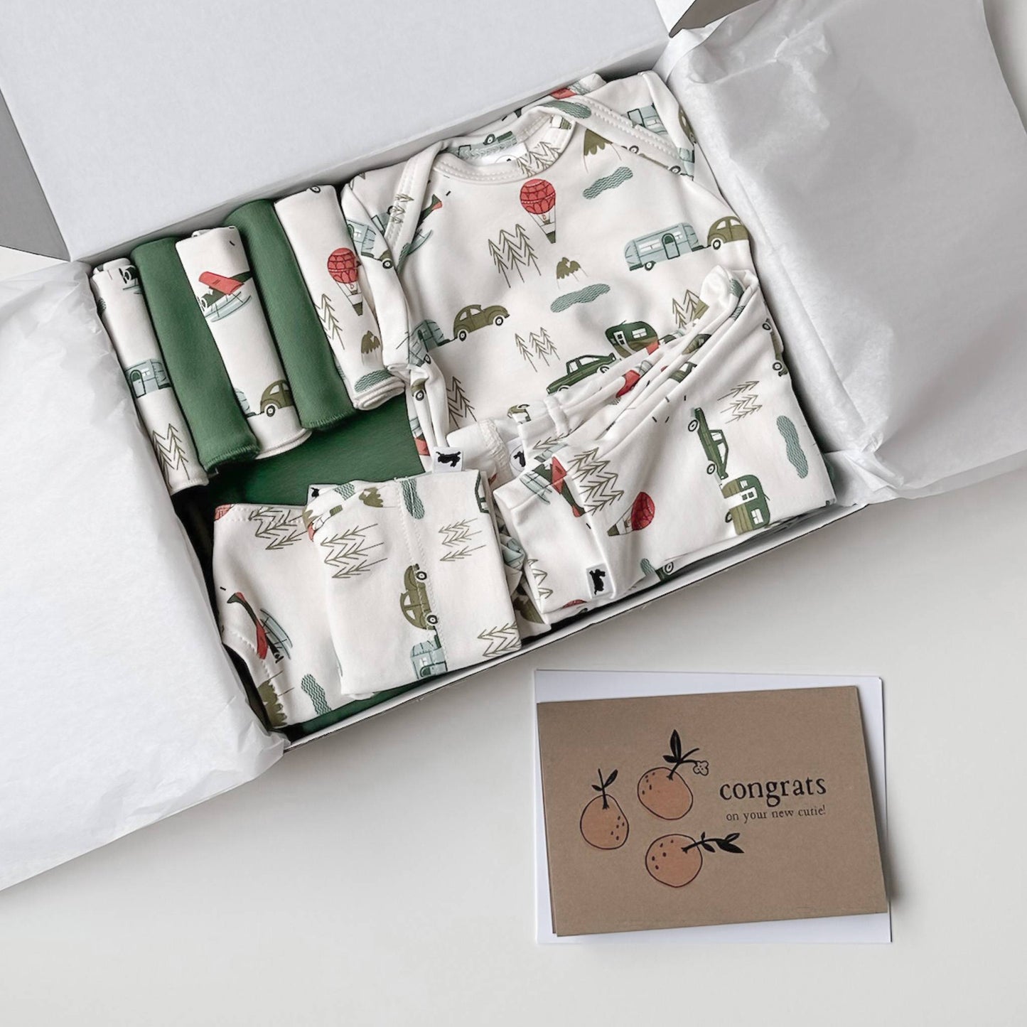 Bamboo Baby Capsule Gift Box - Travel & Leaf Green-4