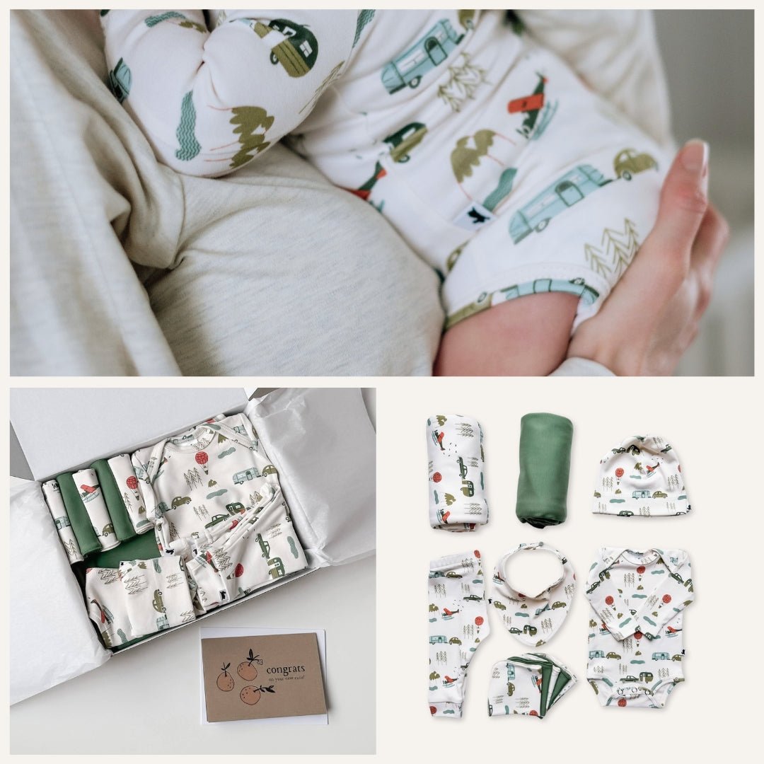 Bamboo Baby Capsule Gift Box - Travel & Leaf Green-0