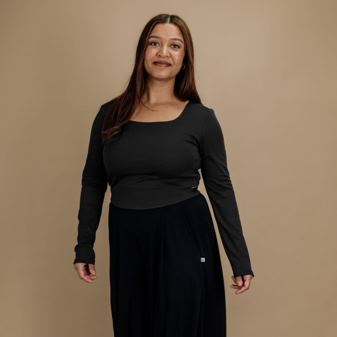 Ladies' Eva Sculpted Bamboo Square Neck Crop-3