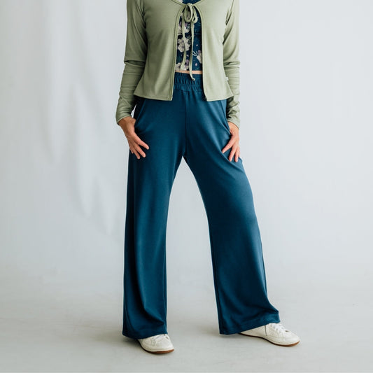 Ladies Bamboo Wide Leg Pants-0
