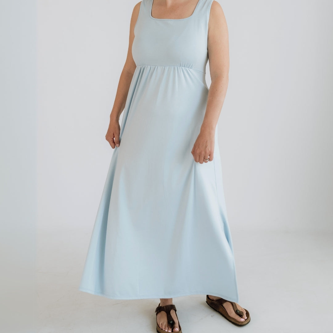 Ladies' Bamboo Square Neck Midi Dress-1