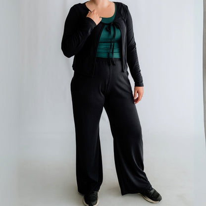 Ladies Bamboo Wide Leg Pants-5