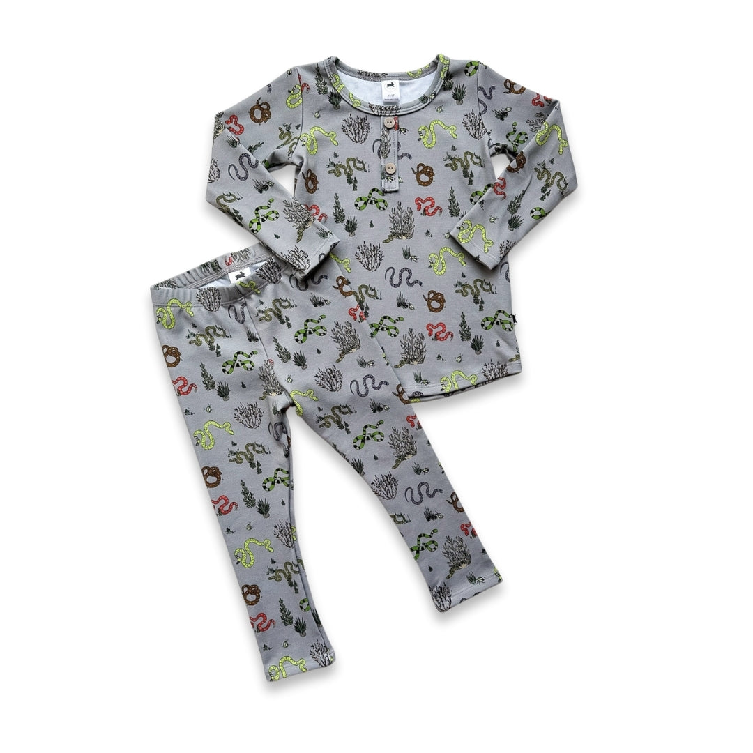 Youth 2-Piece Bamboo Long Sleeve Henley Lounge Set-4