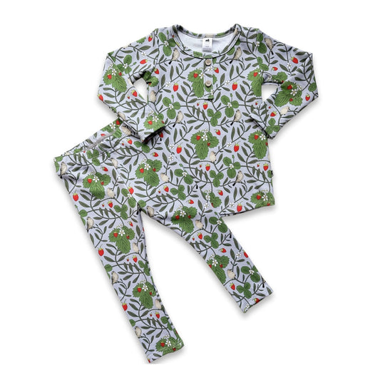 Youth 2-Piece Bamboo Long Sleeve Henley Lounge Set-0