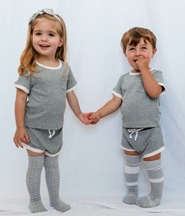 Ribbed Bamboo 2 Piece Shorts Set-  ONLY AVAILABLE FOR US CUSTOMERS