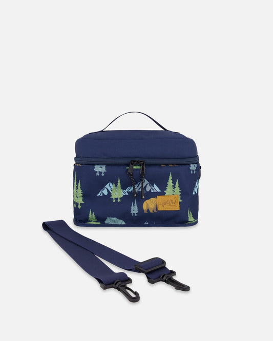 Lunch Box Navy Animal Print-0