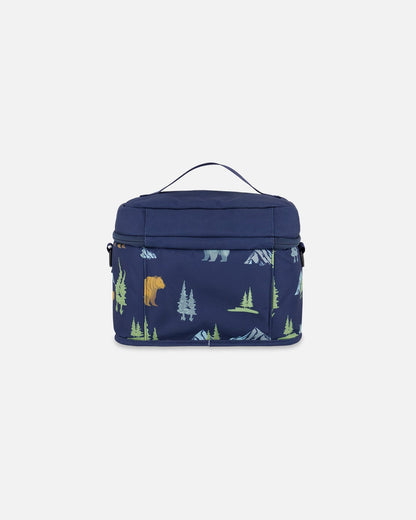 Lunch Box Navy Animal Print-1