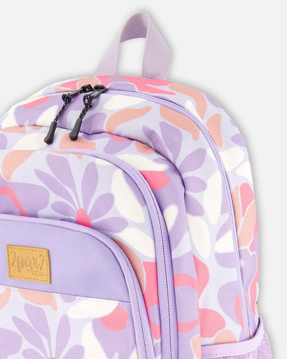 Little Kids Backpack Lilac Retro Flower Print-2