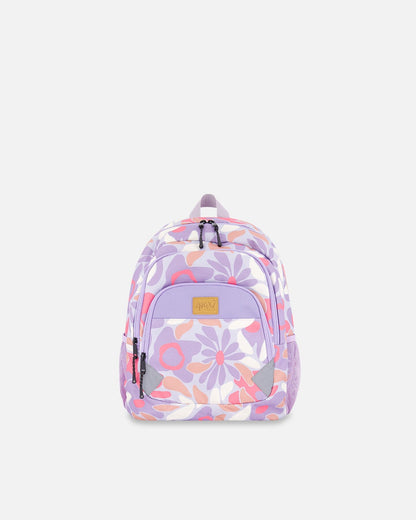 Little Kids Backpack Lilac Retro Flower Print-0