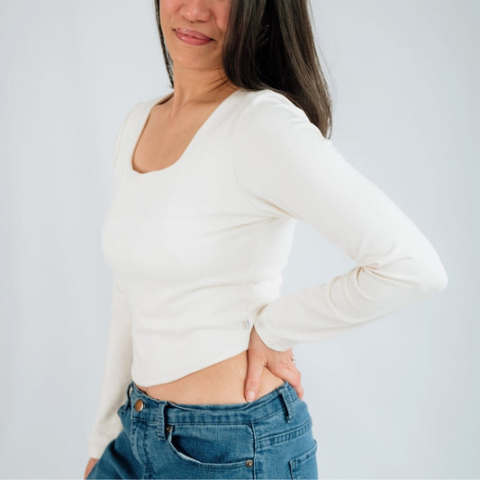 Ladies' Eva Sculpted Bamboo Square Neck Crop-0