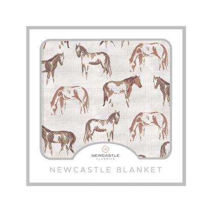 Wild Horses Bamboo Newcastle Blanket