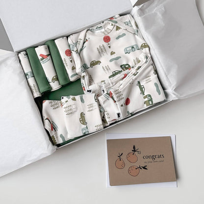 Bamboo Baby Capsule Gift Box - Travel & Leaf Green-4