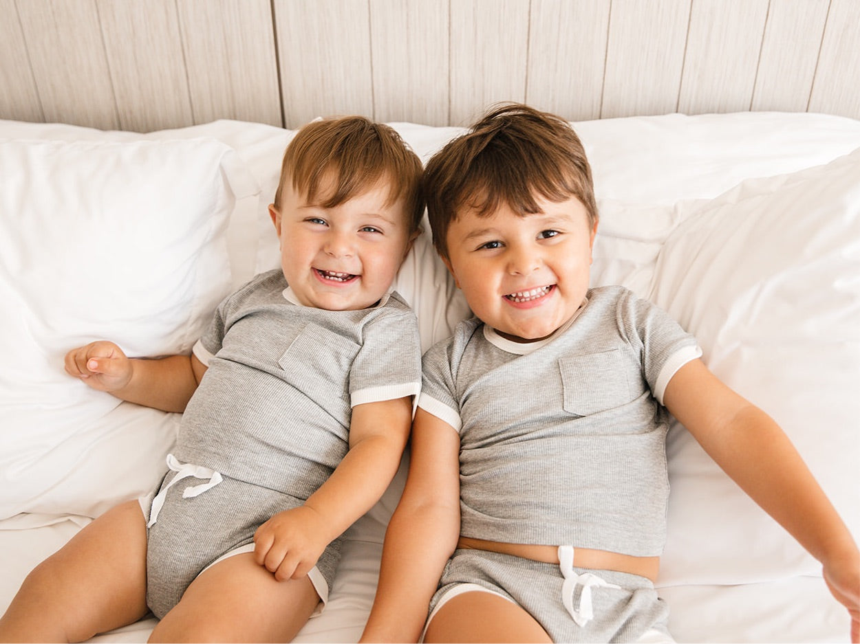 Ribbed Bamboo 2 Piece Shorts Set-  ONLY AVAILABLE FOR US CUSTOMERS