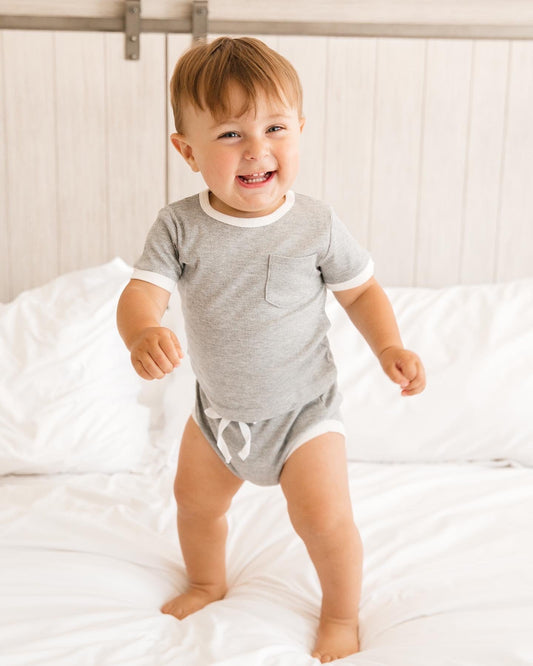 Ribbed Bamboo 2 Piece Shorts Set-  ONLY AVAILABLE FOR US CUSTOMERS
