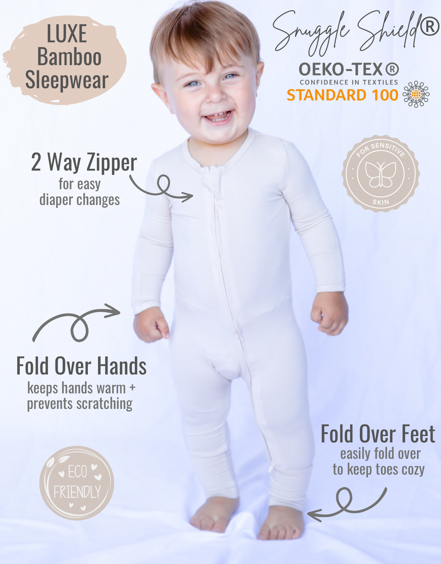 LUXE Bamboo Footless Romper ONLY AVAILABLE FOR US CUSTOMERS