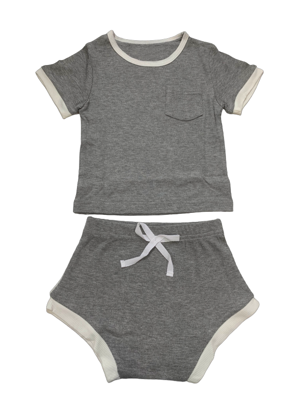 Ribbed Bamboo 2 Piece Shorts Set-  ONLY AVAILABLE FOR US CUSTOMERS