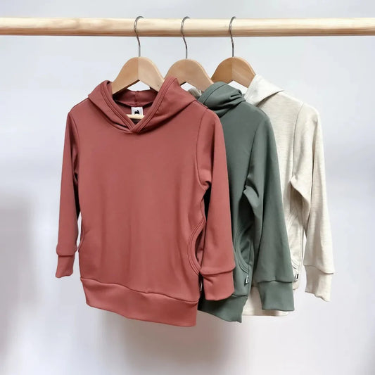 Kids Lightweight Bamboo Hoodie with Side Seam Pockets-0